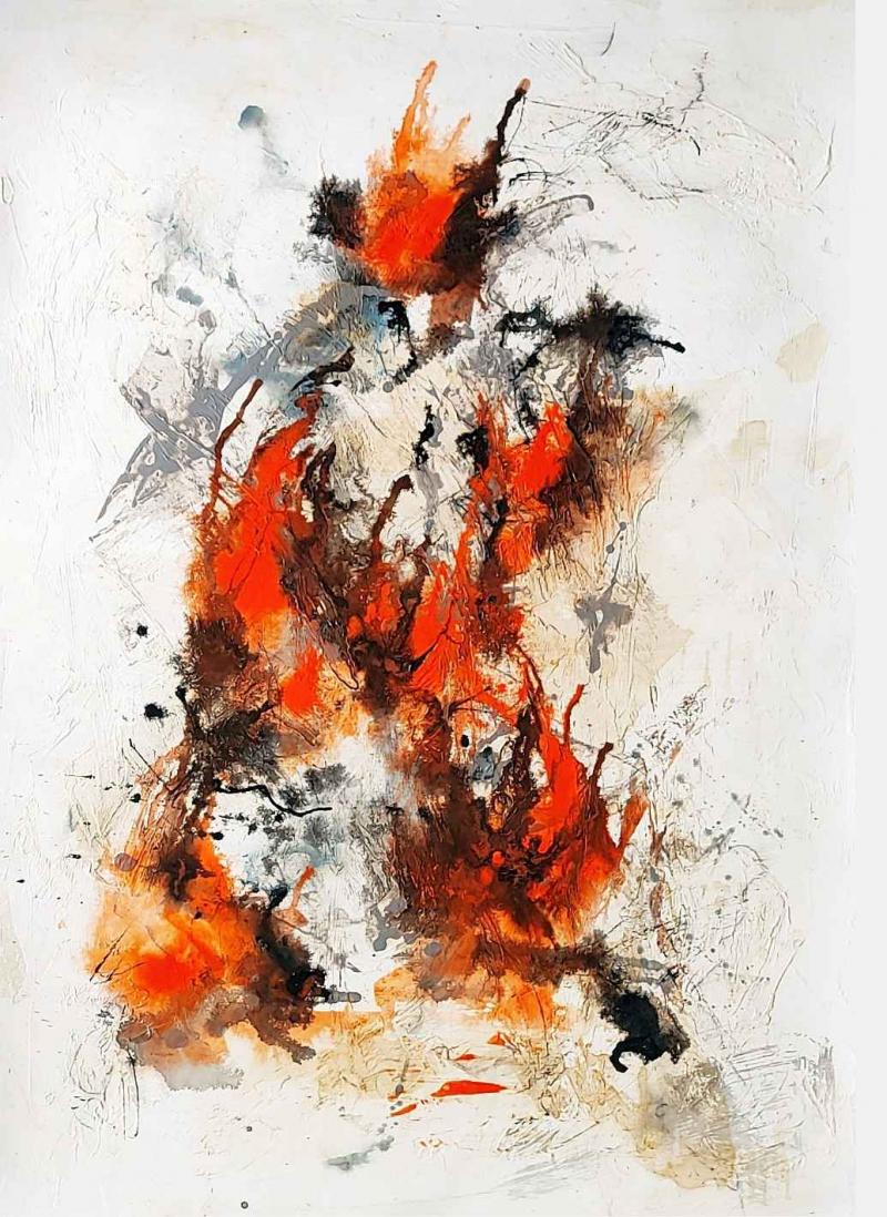 umlilo1, 50x70, acryl auf steinpapier Bildnummer:1720970578078





