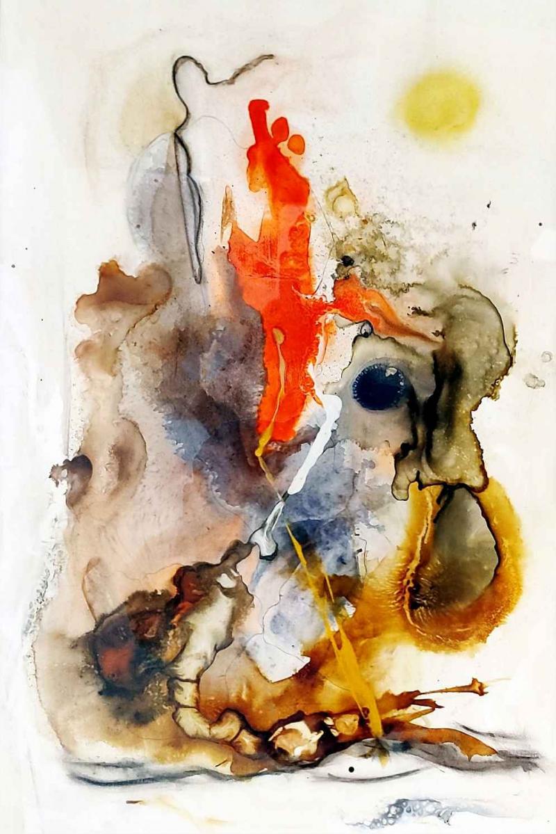 vulkan, 20x30, acryl auf steinpapier Bildnummer:1715534383519





