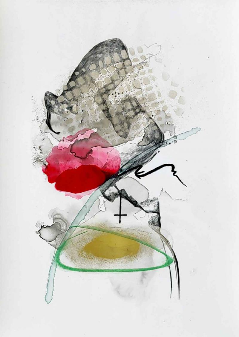 tiefe demut, 20x30, acryl auf steinpapier Bild-Nummer 1752413373206





