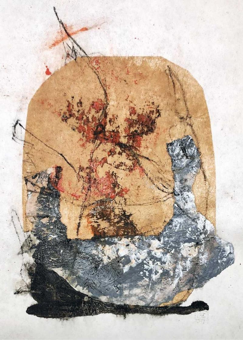 charon auf styx, 20x30, mixed media auf steinpapier, VERKAUFT Bildnummer:20211117162757



