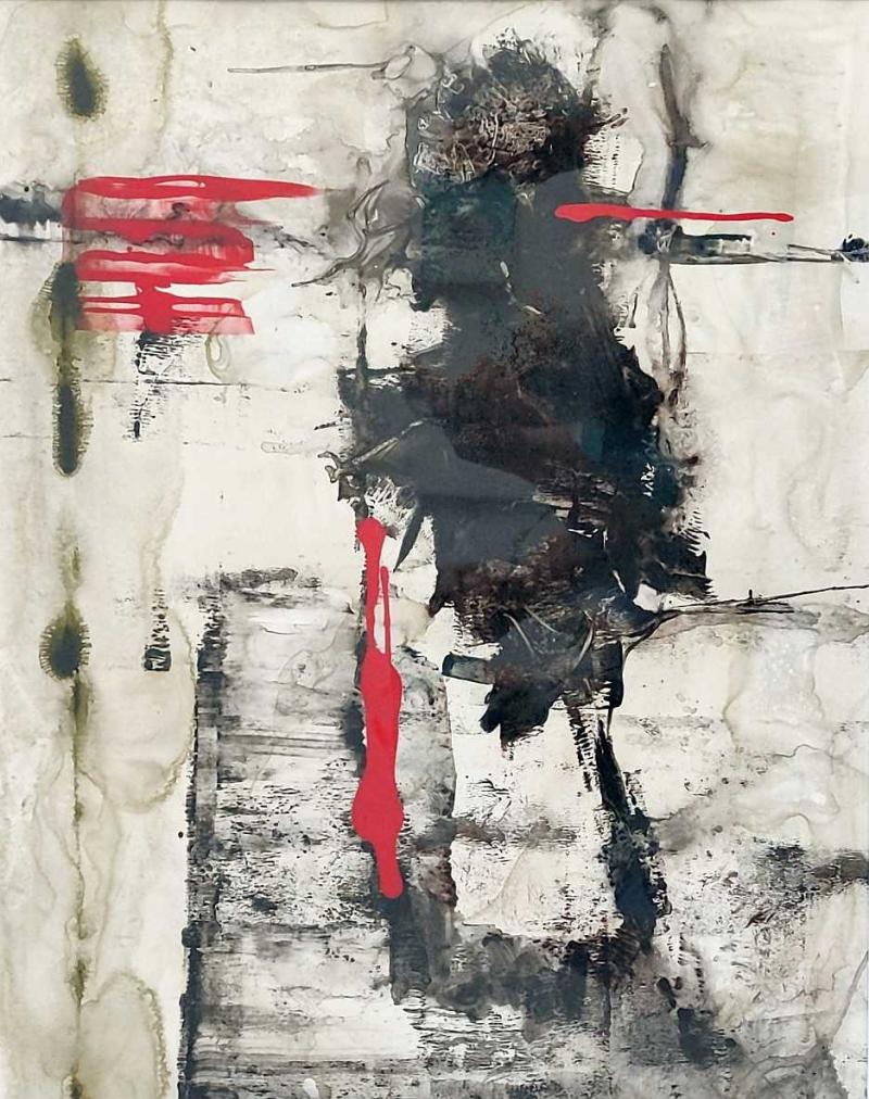 kante zeigen, 40x60, mixed media auf steinpapier Bildnummer:1715533662073



