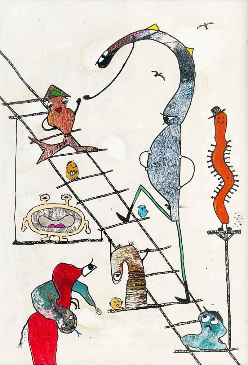 karriereleiter, 20x30, mixed media Bildnummer:1716118733620

















