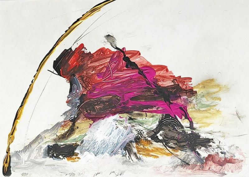 well founded, 30x20, acryl auf steinpapier Bildnummer:1726998669799









