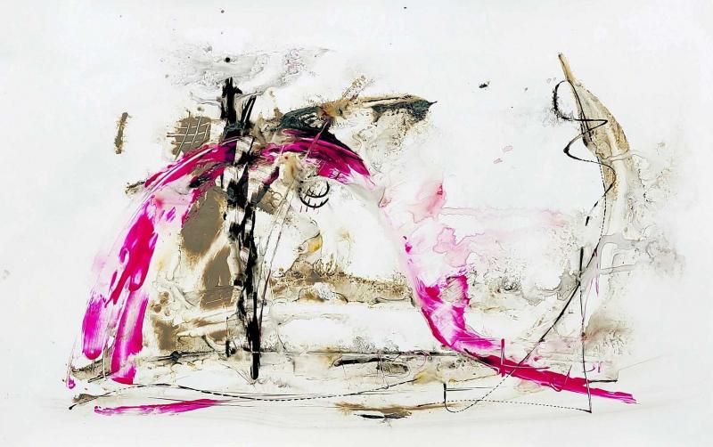 welle2, 58x37, acryl auf steinpapier Bildnummer:1716119450411







