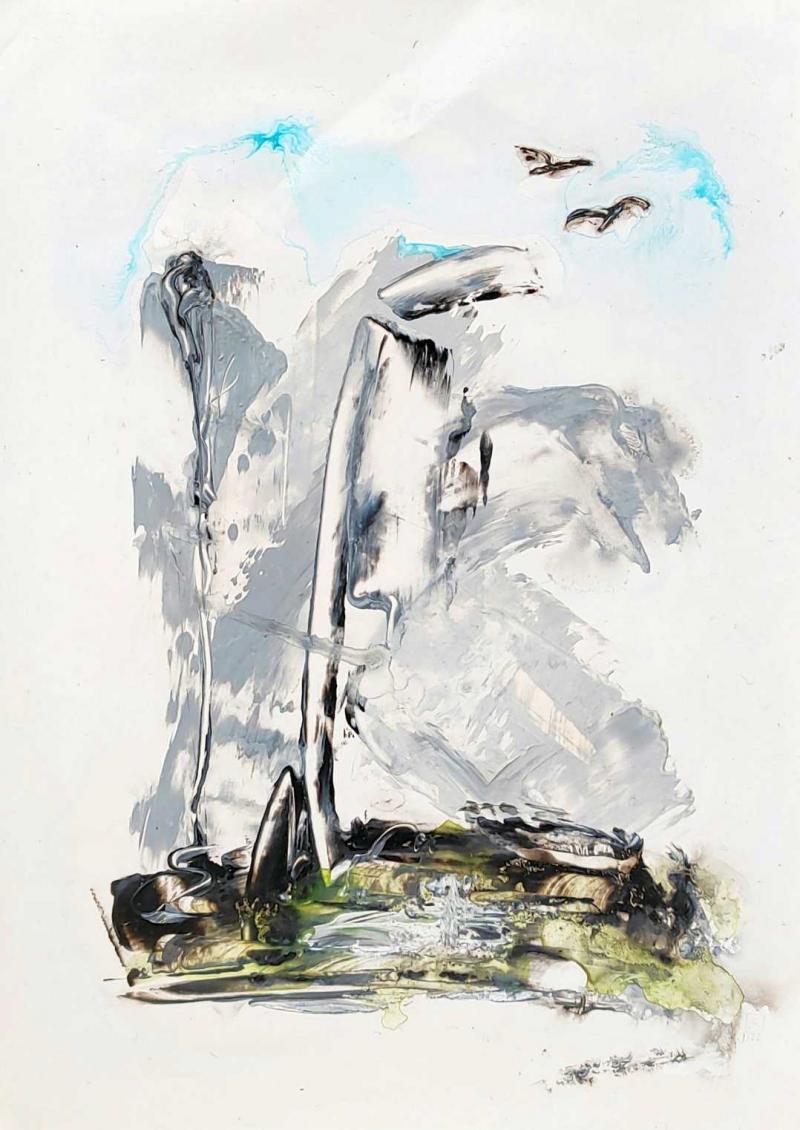 welle4, 30x42, acryl auf steinpapier Bildnummer:1716119484962







